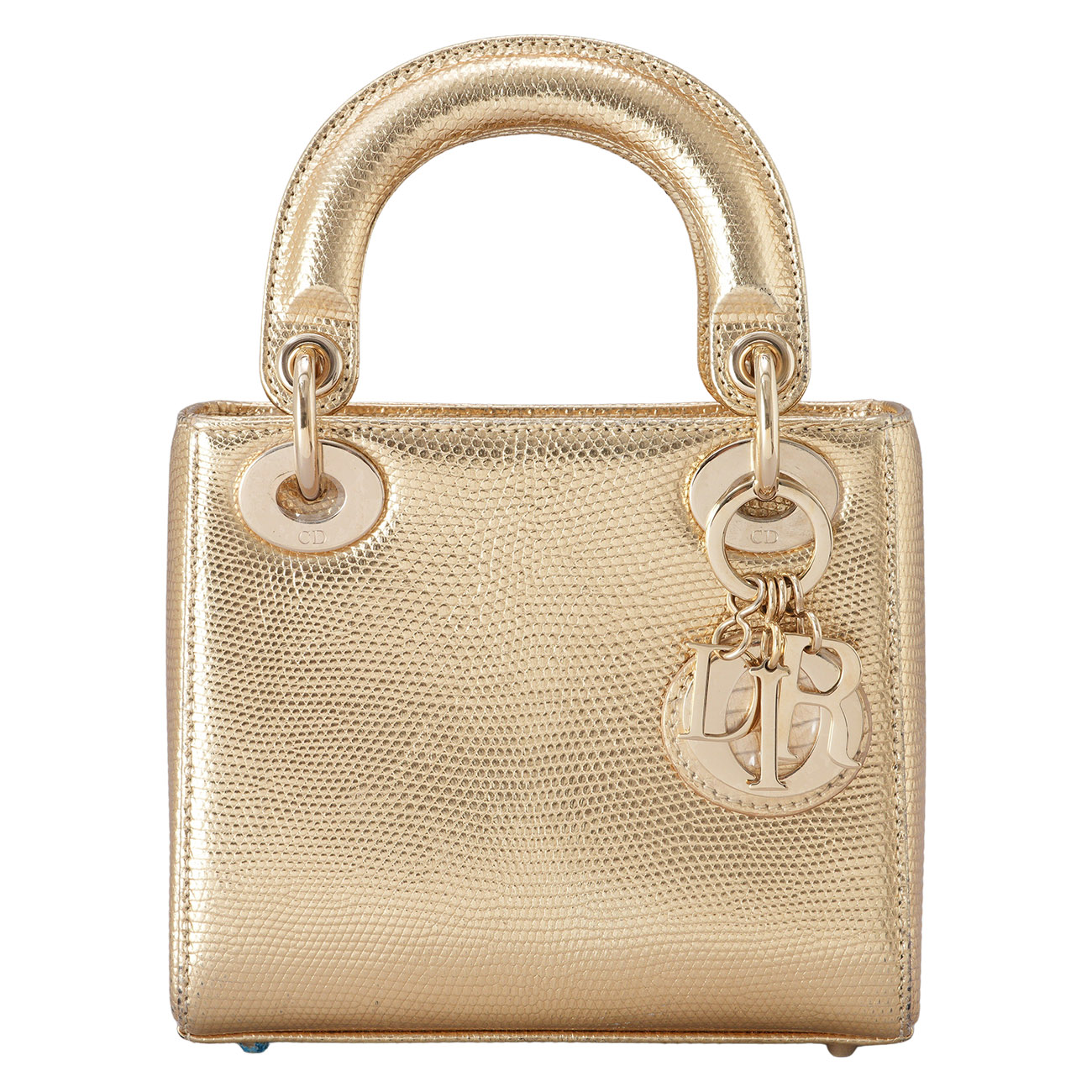 CHRISTIAN DIOR(USED)디올 리자드 레이디디올 미니 골드 & 트윌리